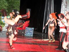 on stage