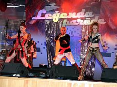 on stage