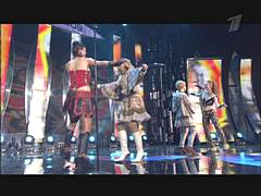 on stage