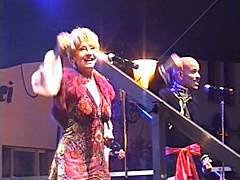 on stage
