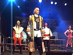 on stage