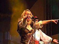 on stage