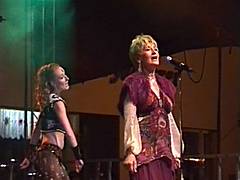 on stage