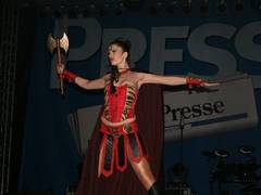 on stage