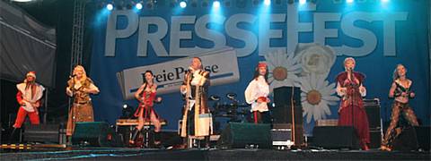 on stage