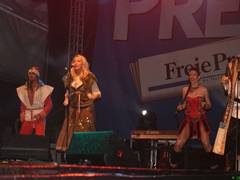 on stage