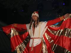 on stage
