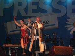 on stage