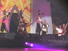 on stage