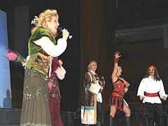 on stage