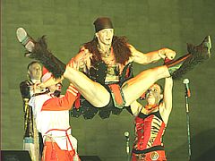 on stage