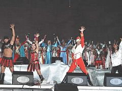 on stage