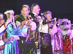 on stage
