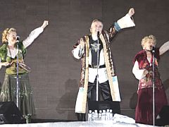 on stage