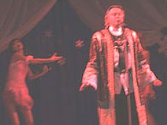 on stage