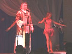on stage