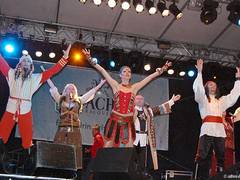 on stage