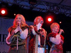 on stage