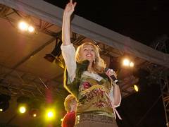 on stage